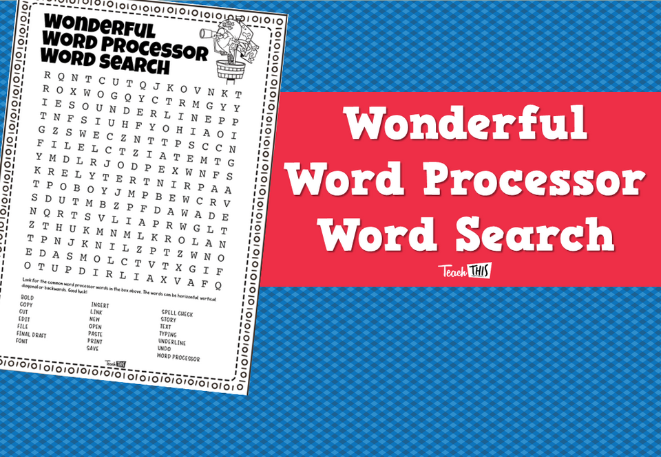 Wonderful Word Processor Word Search