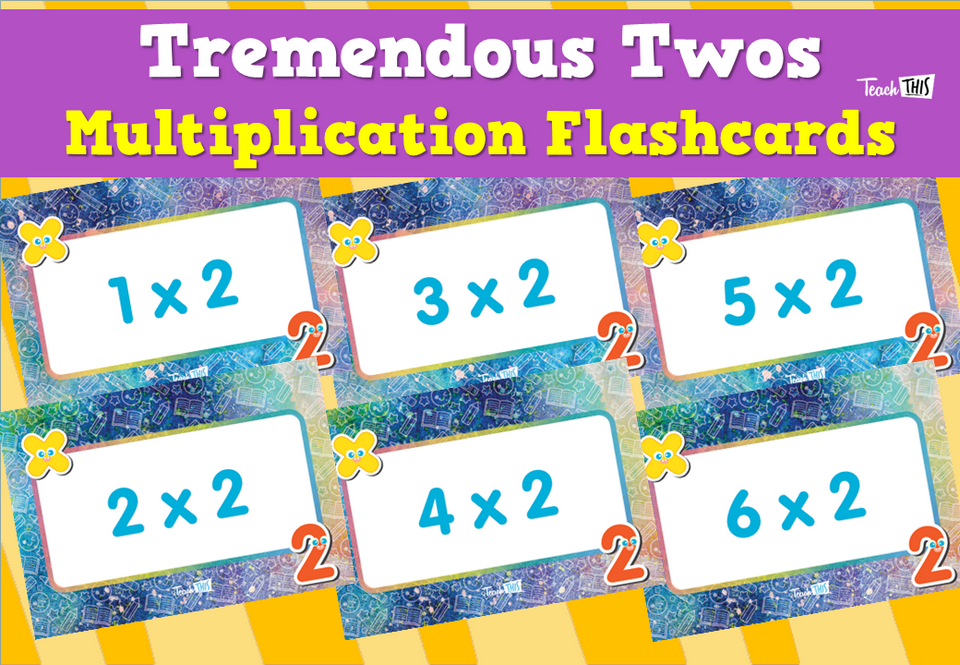 Tremendous Twos- Multiplication Flashcards