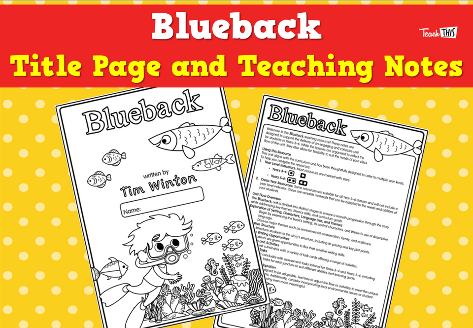 Blueback - Title Page and Teaching Notes