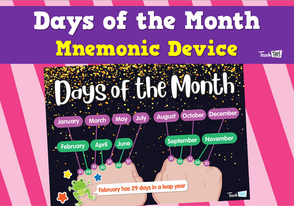 Days of the Month - Mnemonic Device