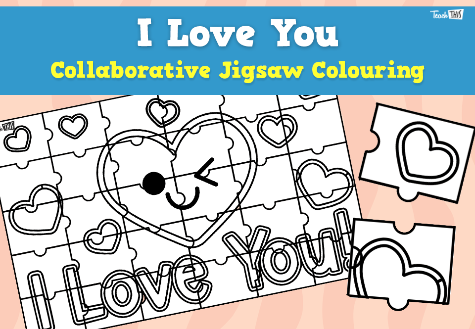 I Love You - Collaborative Jigsaw Colouring