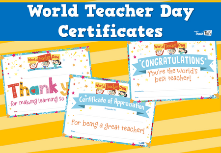 World Teacher Day Certificates