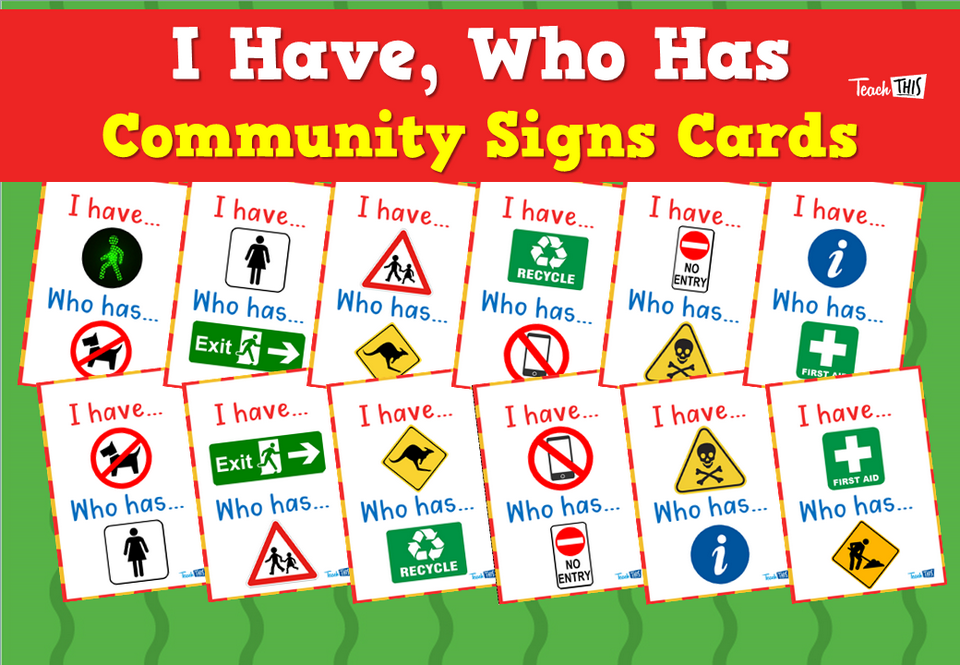 I Have, Who Has – Community Signs Cards