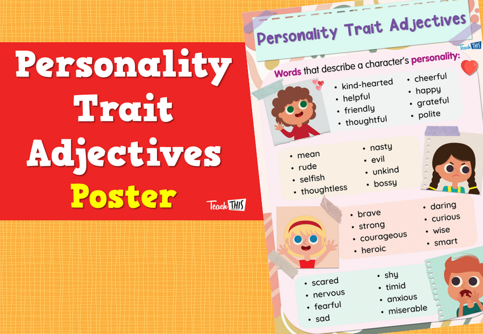 Personality Trait Adjectives Poster