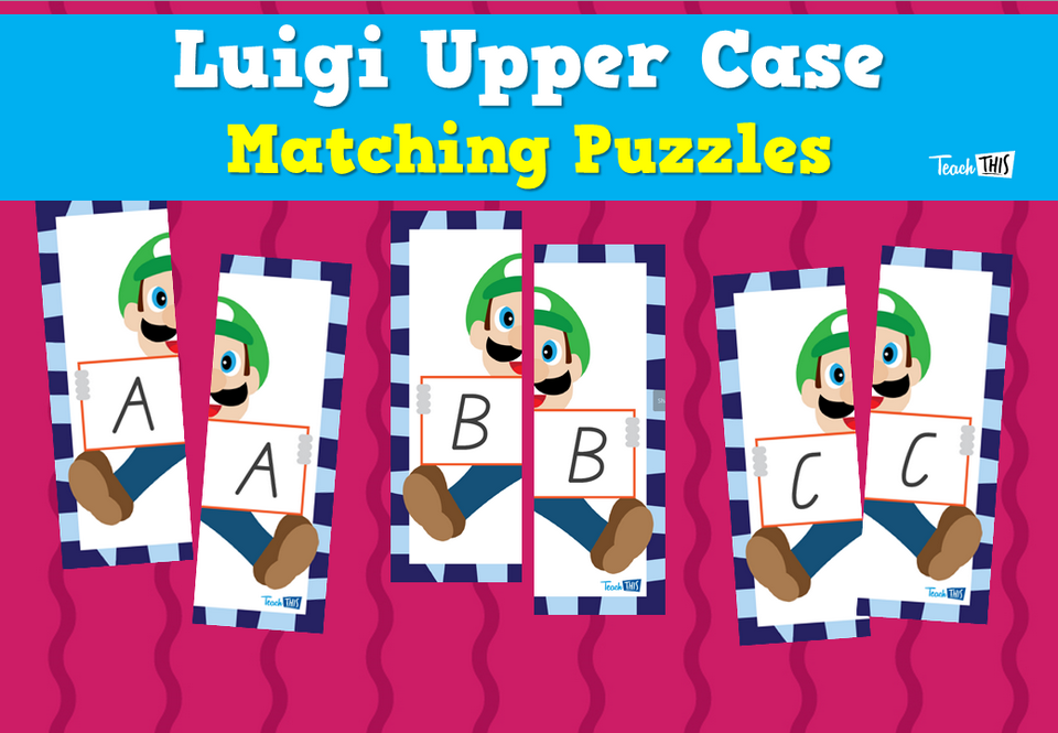 Luigi Upper Case Matching Puzzles