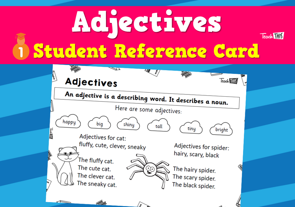 Adjectives - Student Reference Card