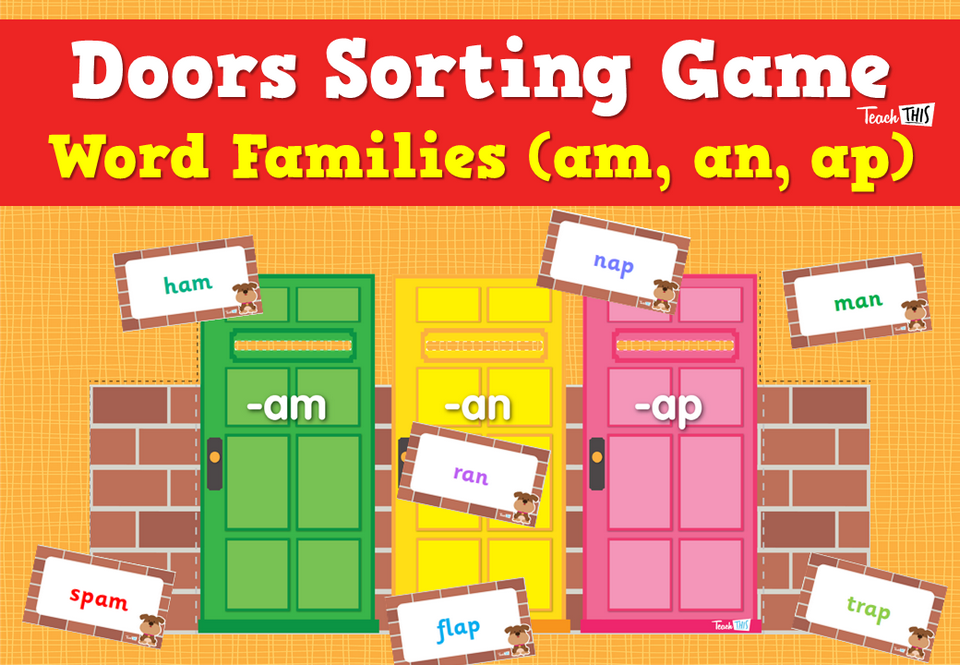 Doors Sorting Game - Word Families (am, an, ap)