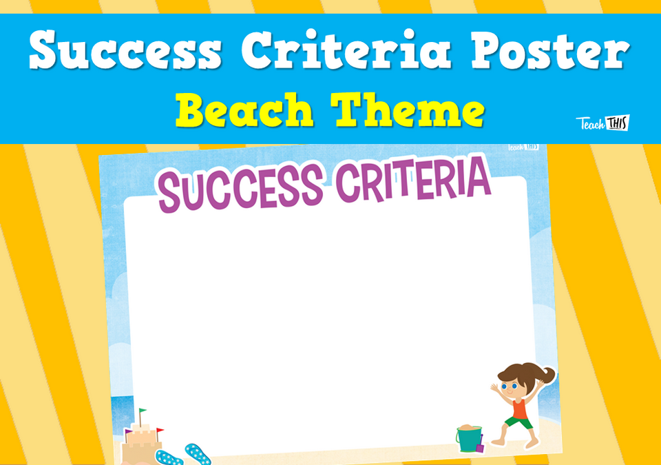 Success Criteria Poster - Beach Theme