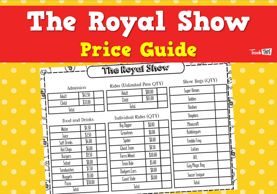 The Royal Show Price Guide