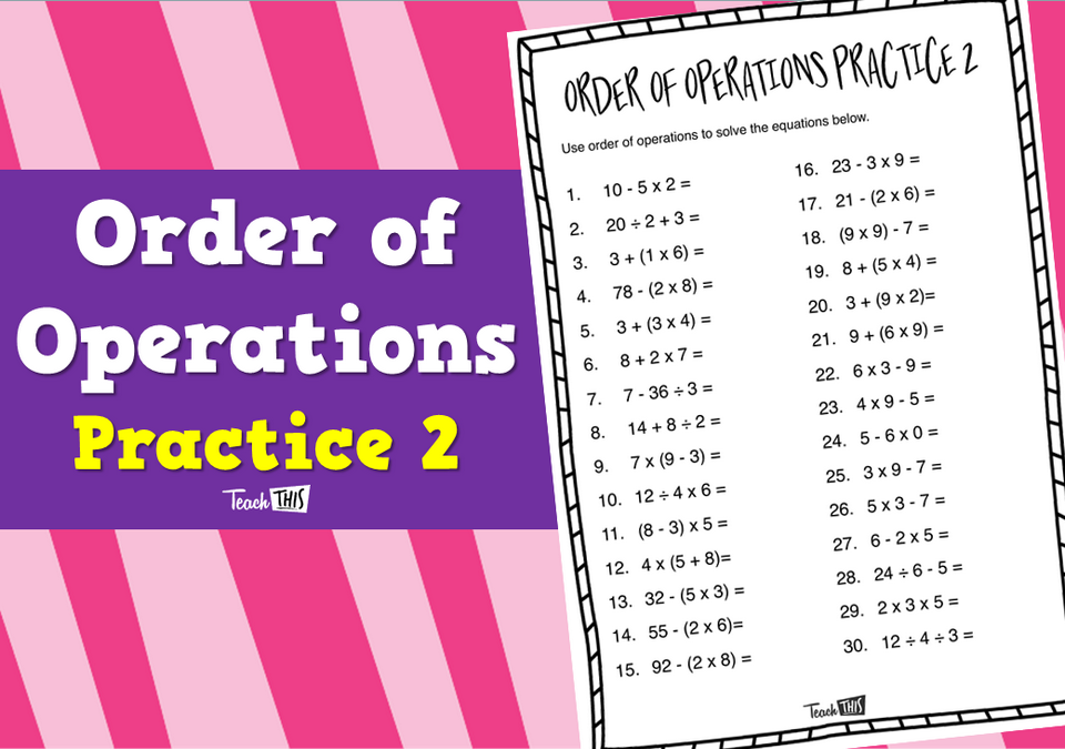 Order of Operations Practice 2
