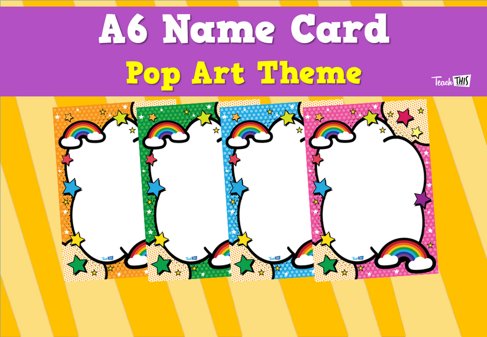 A6 Name Card - Pop Art Theme