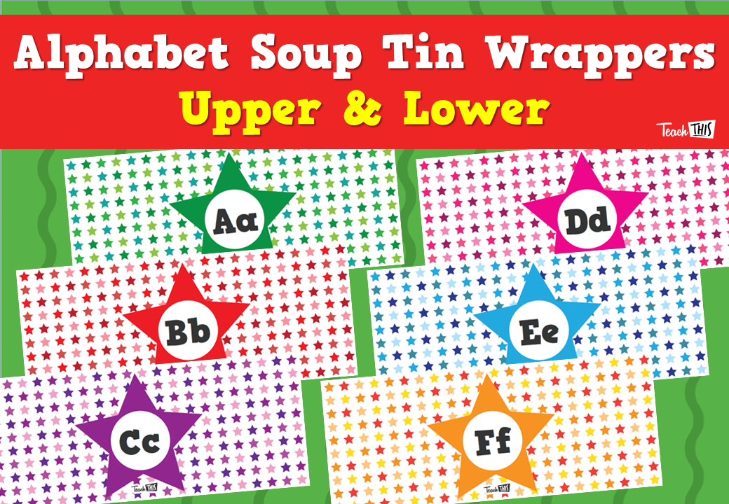Alphabet Soup Tin Wrappers - Upper & Lower