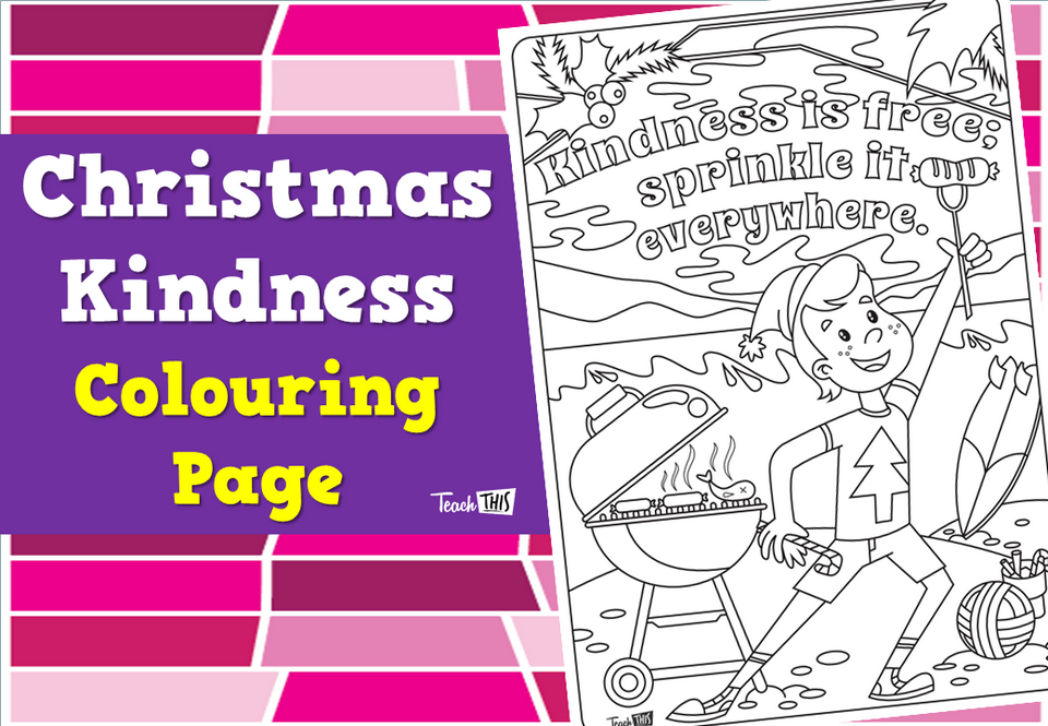 Christmas Kindness - Colouring Page