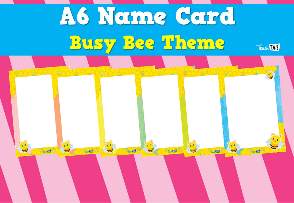A6 Name Card - Busy Bee Theme