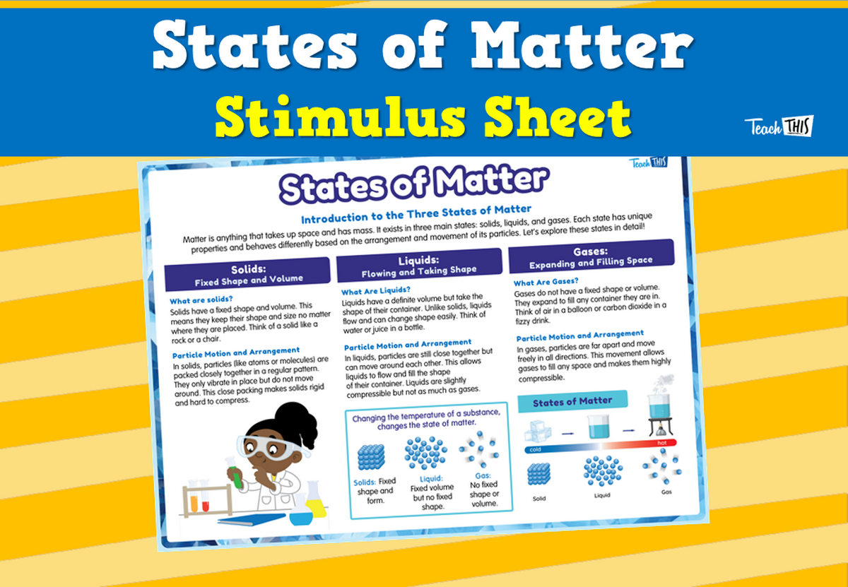 States of Matter - Stimulus Sheet