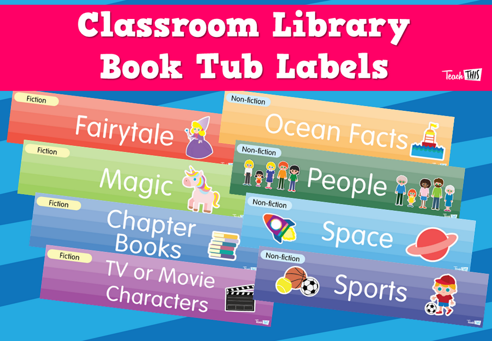 Classroom Library Book Tub Labels