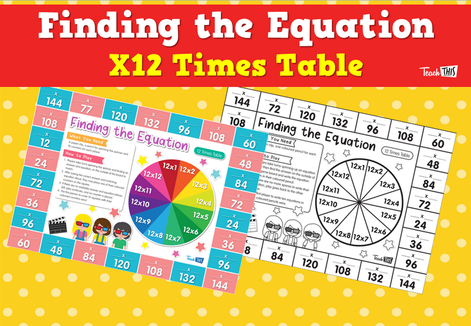 Finding the Equation – X12 Times Table