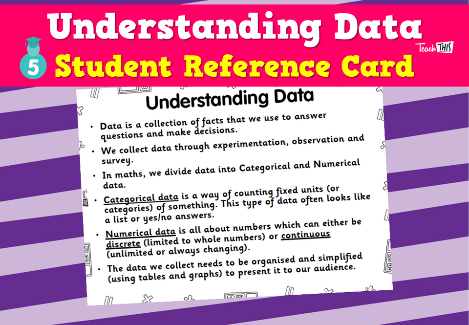 Understanding Data - Student Reference Card