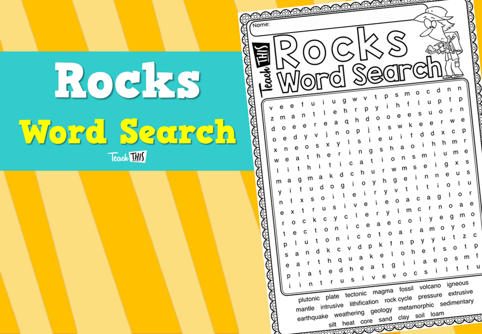 Rocks Word Search