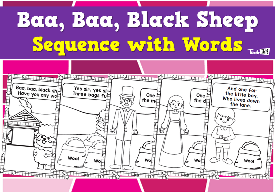 Baa, Baa, Black Sheep - Sequence with Words