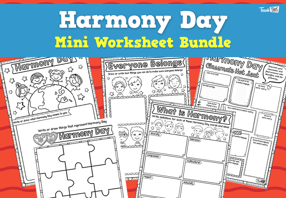 Harmony Day - Mini Worksheet Bundle