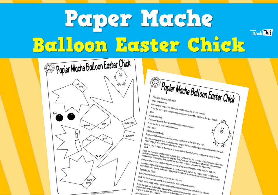Paper Mache Balloon Easter Chick (2 pg)