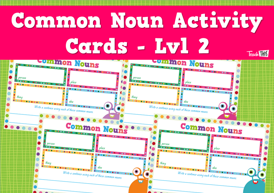 Common Noun Activity Cards - Lvl 2