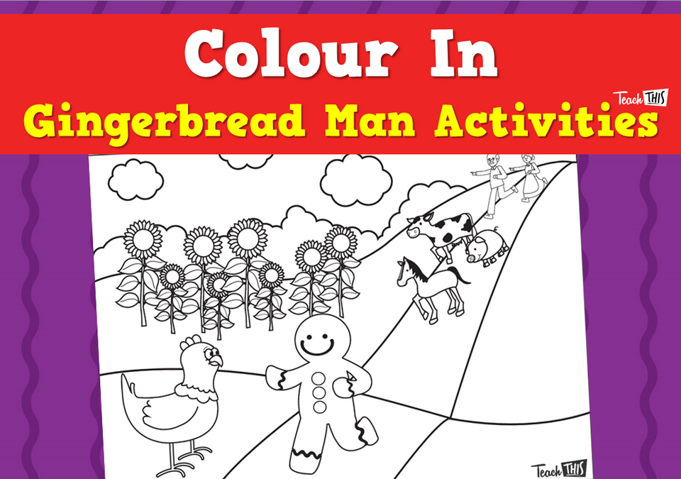 Colour In - Gingerbread Man Activities