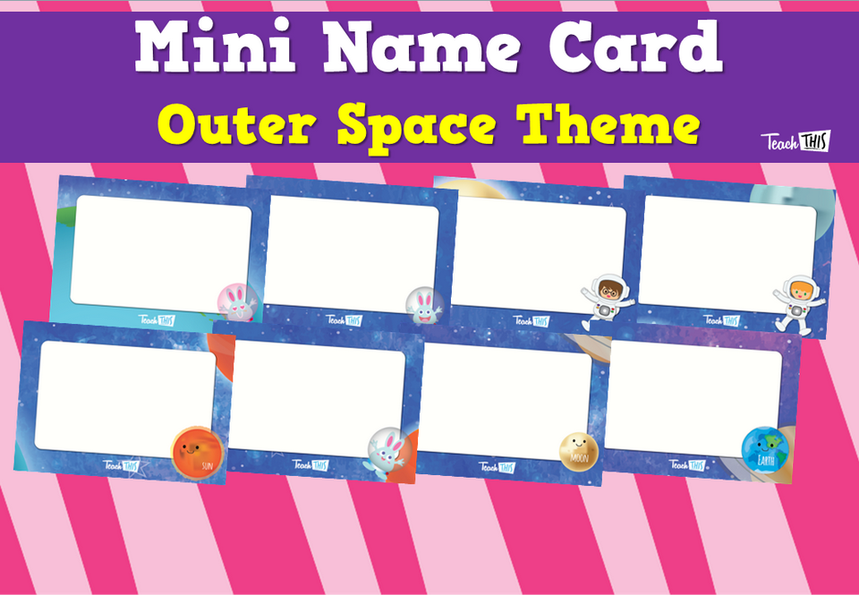 Mini Name Card - Outer Space Theme