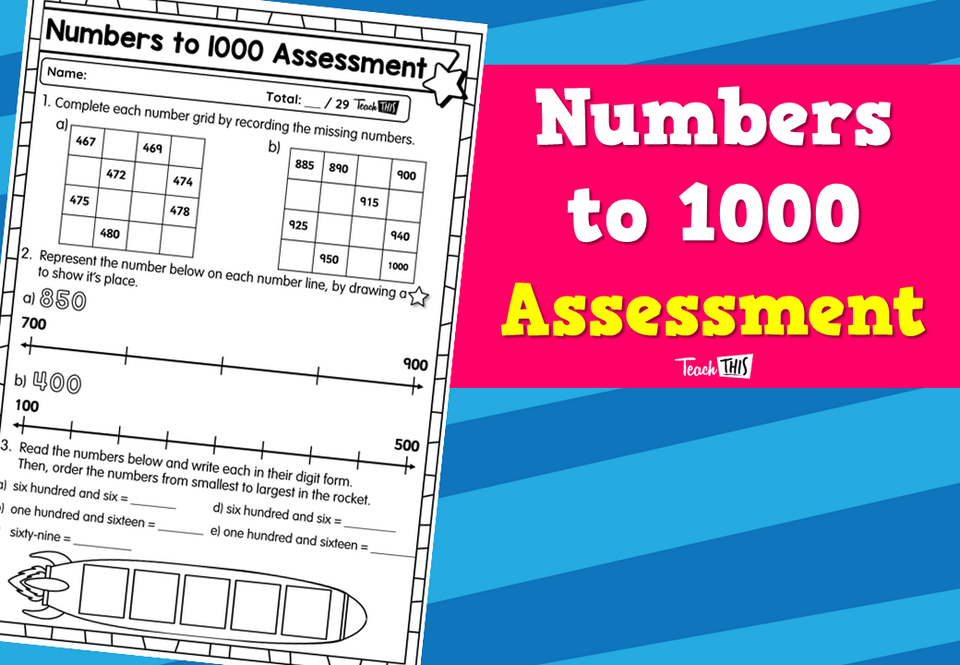 Numbers to 1000 Assessment