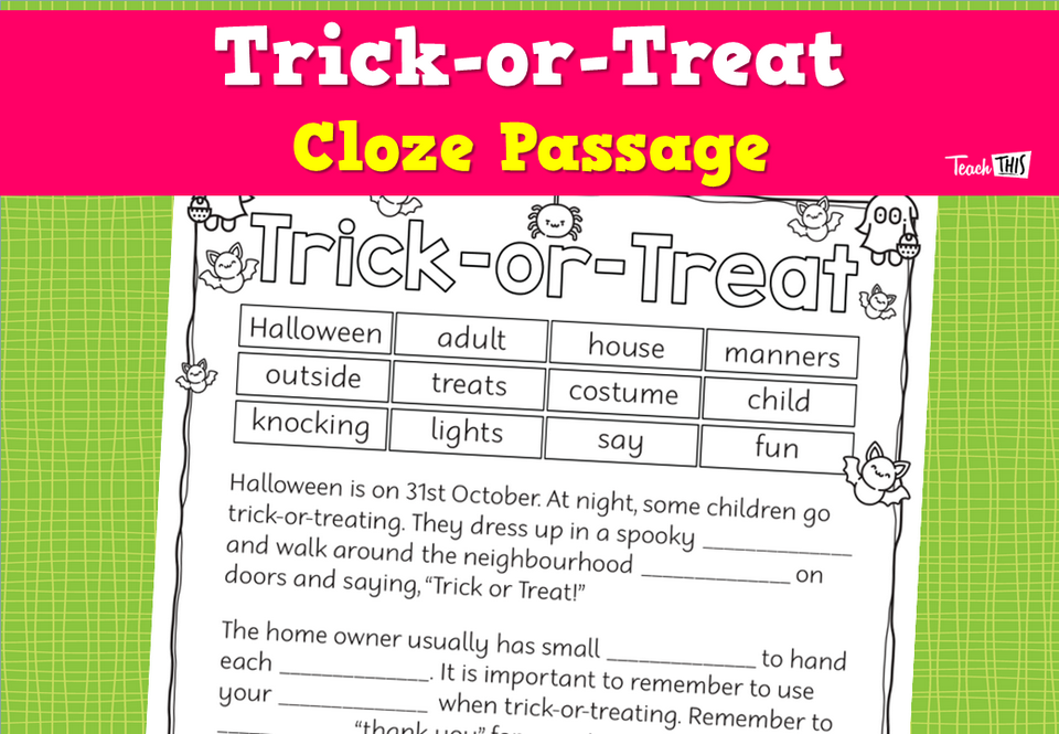 Trick-or-Treat Cloze Passage