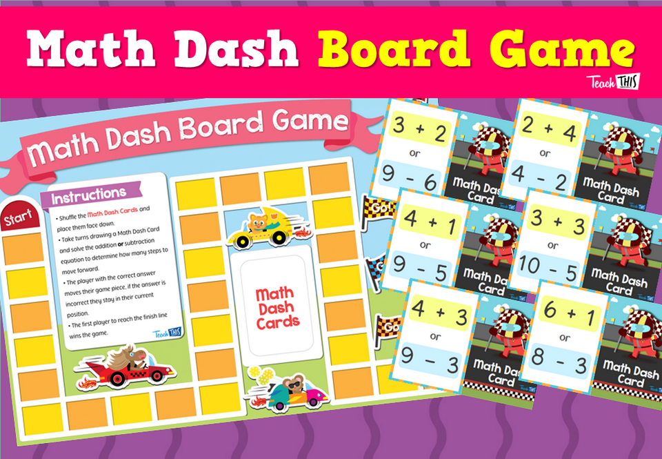 Math Dash Board Game