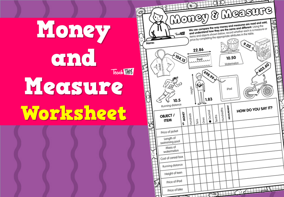 Money and Measure Worksheet