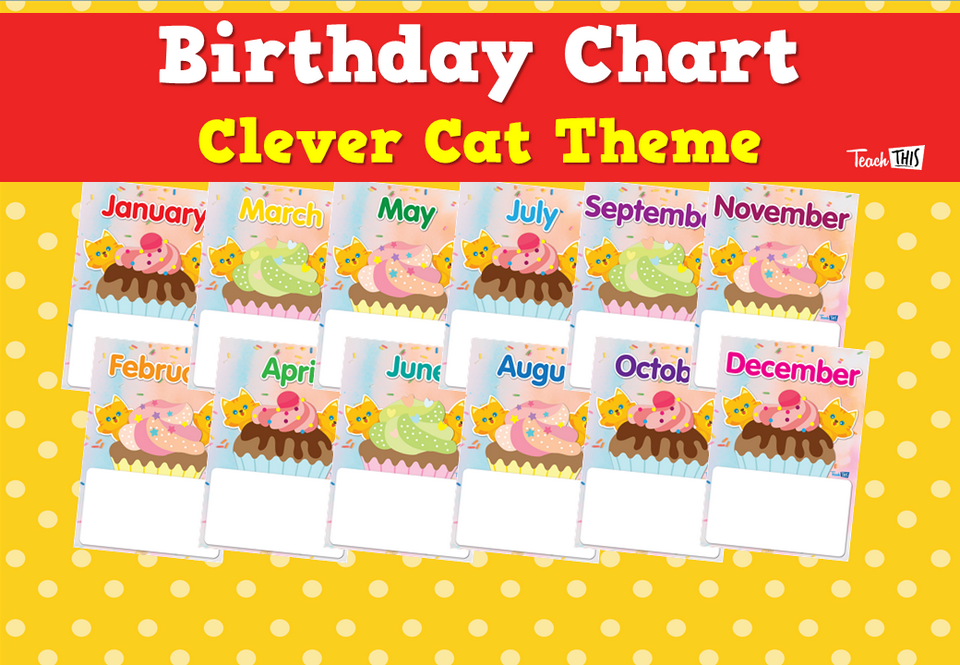 Birthday Chart - Clever Cat Theme