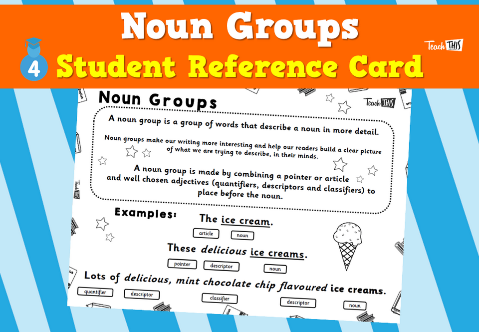 Noun Groups - Student Reference Card