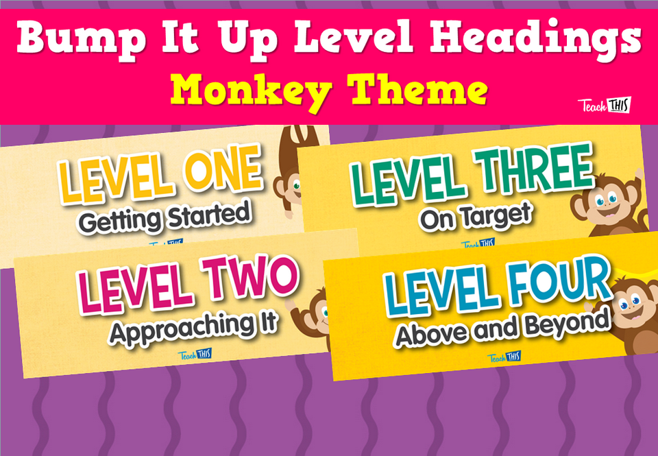 Bump It Up Level Headings - Monkey Theme