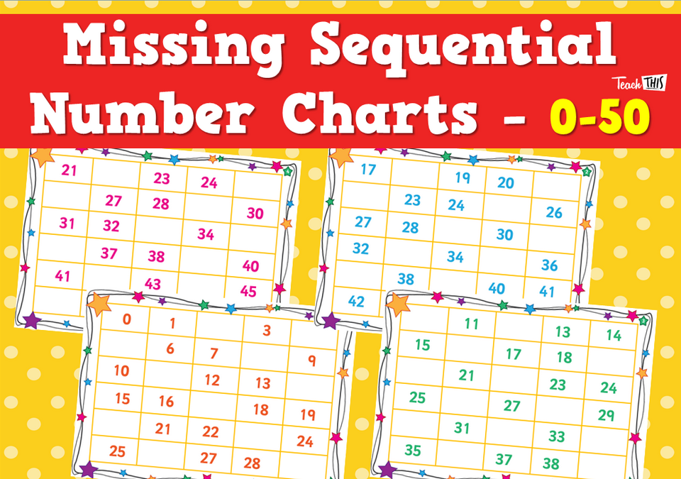 Missing Sequential Number Charts - 0-50