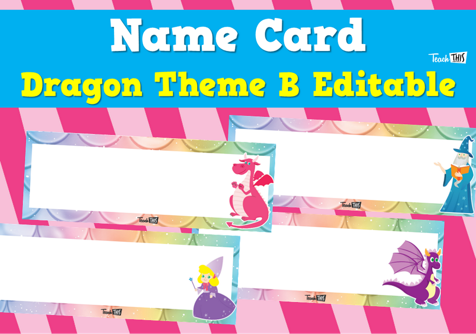 Name Card - Dragon Theme B Editable