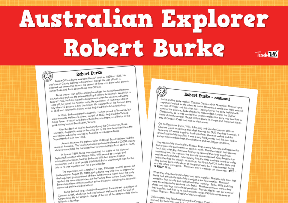 Australian Explorer - Robert Burke (8pg)