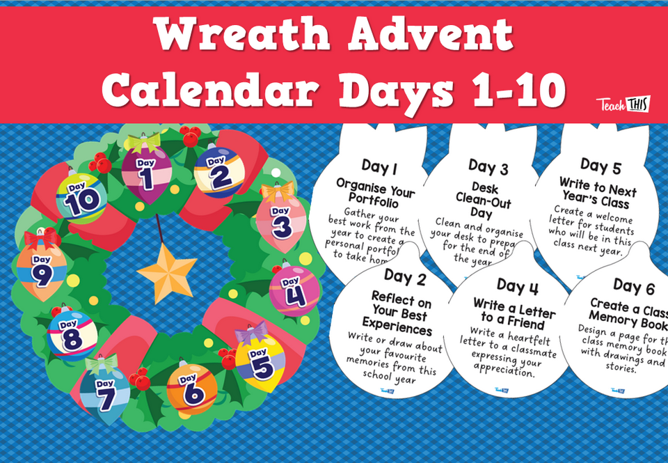 Wreath Advent Calendar Days 1-10
