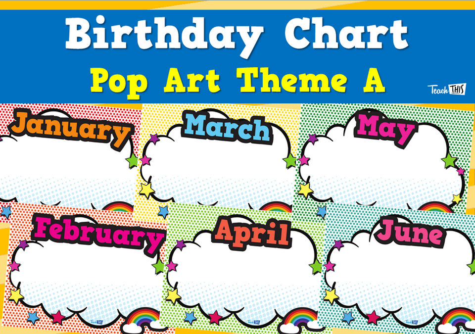 Birthday Chart - Pop Art Theme A