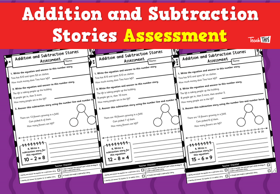 Addition and Subtraction Stories Assessment