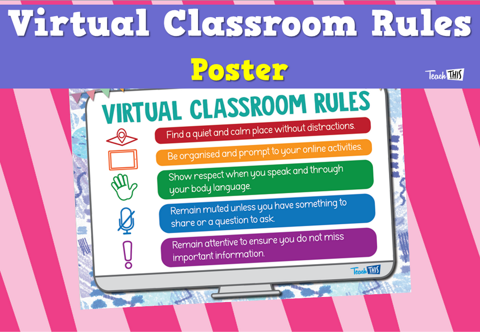 Virtual Classroom Rules - Poster