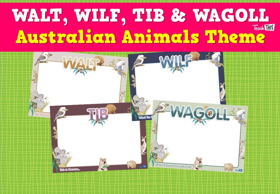 WALT, WILF, TIB, WAGOLL Posters - Australian Animals Theme