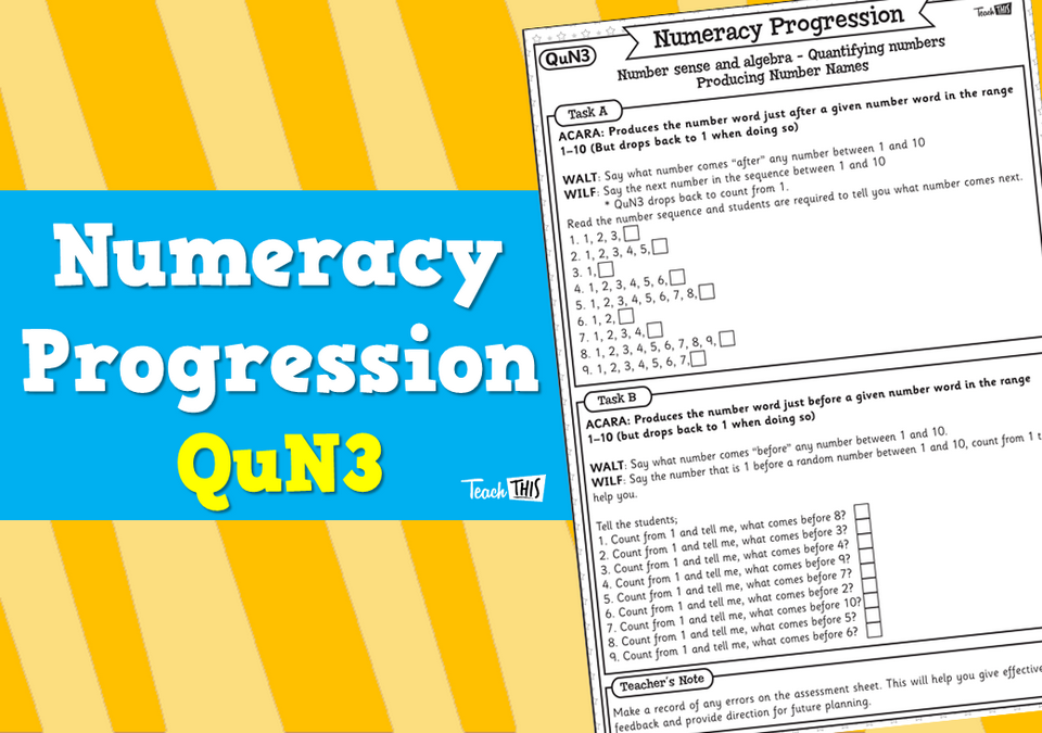 Numeracy Progression - QuN3