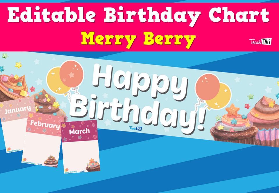 Editable Birthday Chart - Merry Berry