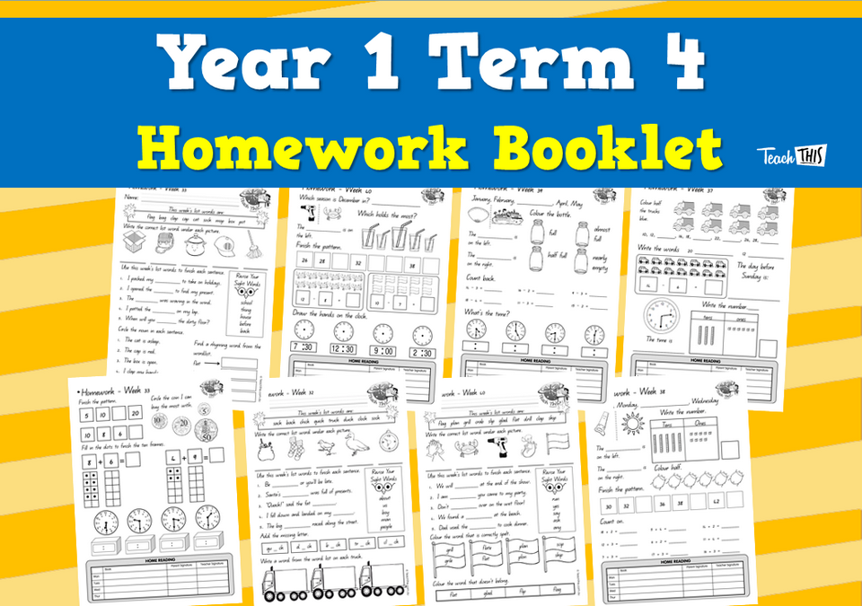 Year 1 Term 4 Homework Booklet