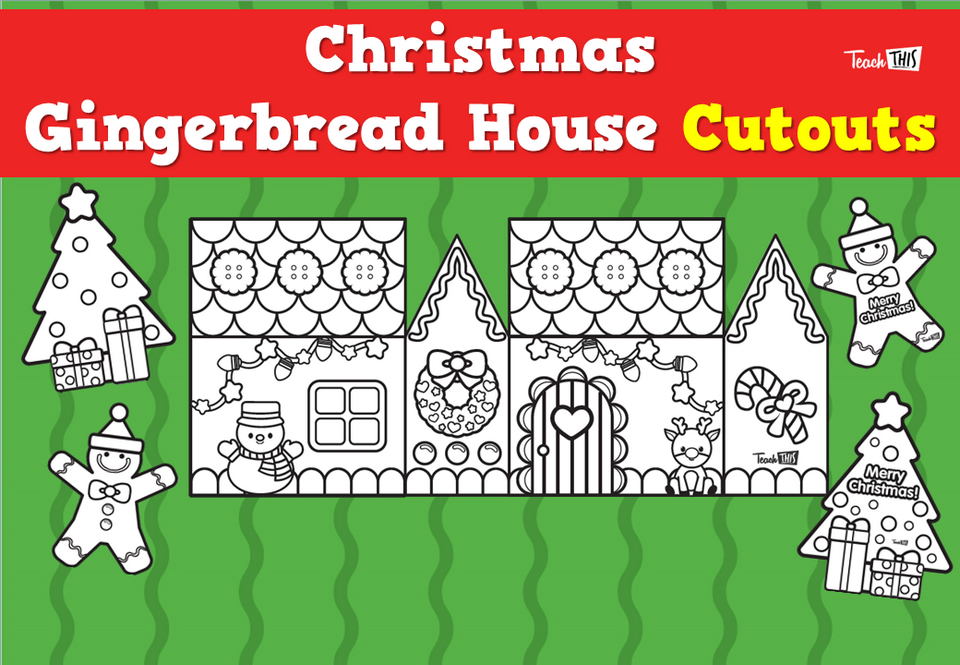 Christmas Gingerbread House Cutouts