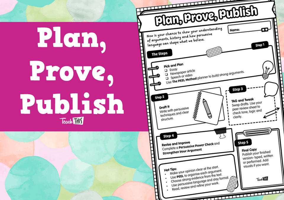 Plan, Prove, Publish