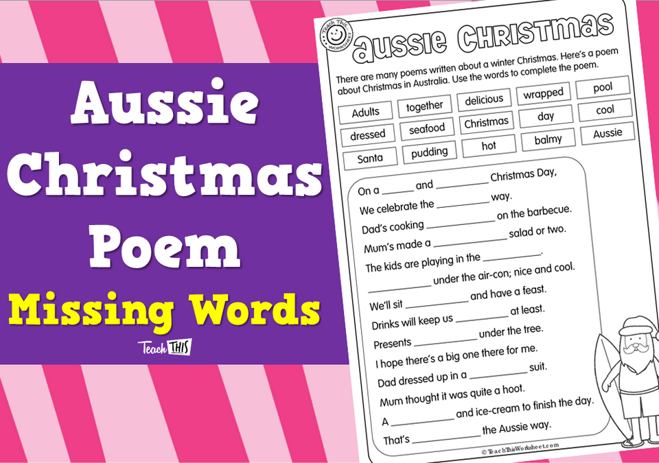 Aussie Christmas Poem - Missing Words